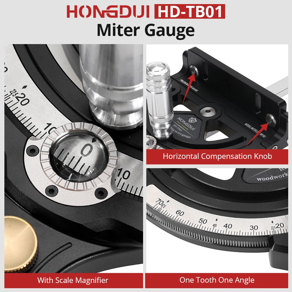 HONGDUI HD-TB01 Precision Miter Gauge for Bosch Festool Dewalt | 0-70 Degree - Image 4