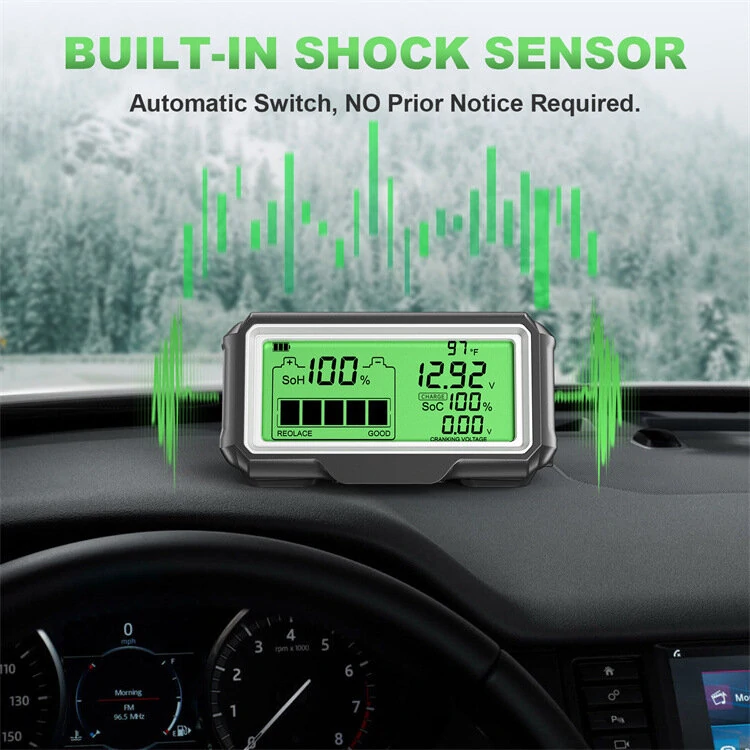 ANCEL BM200 PRO Car Battery Tester - 12V LED Monitor with HUD Display | Waterproof - Image 5