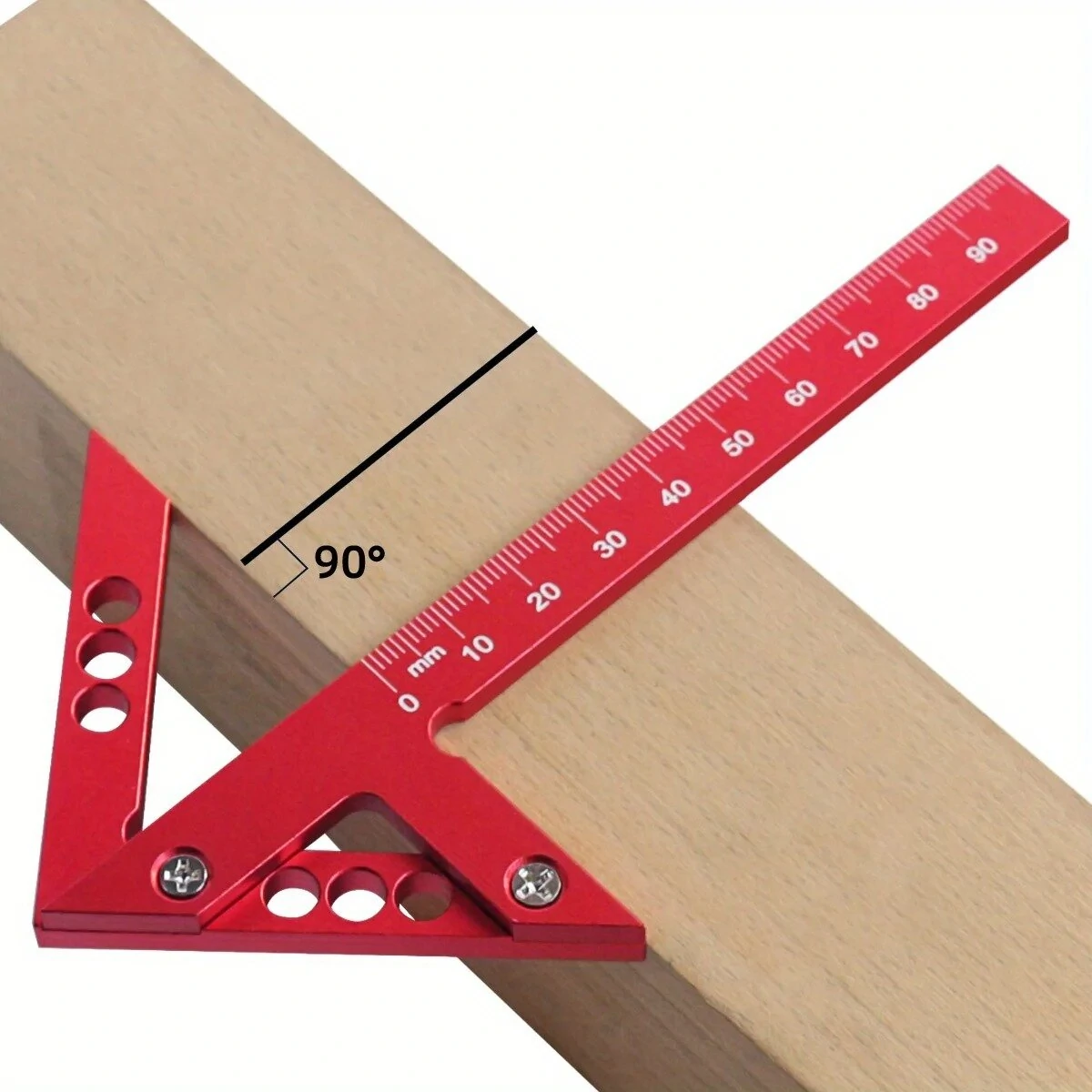 Aluminum Center Finder Woodworking Square - 45/90 Degree Angle Gauge & Scribe Ruler - Image 3