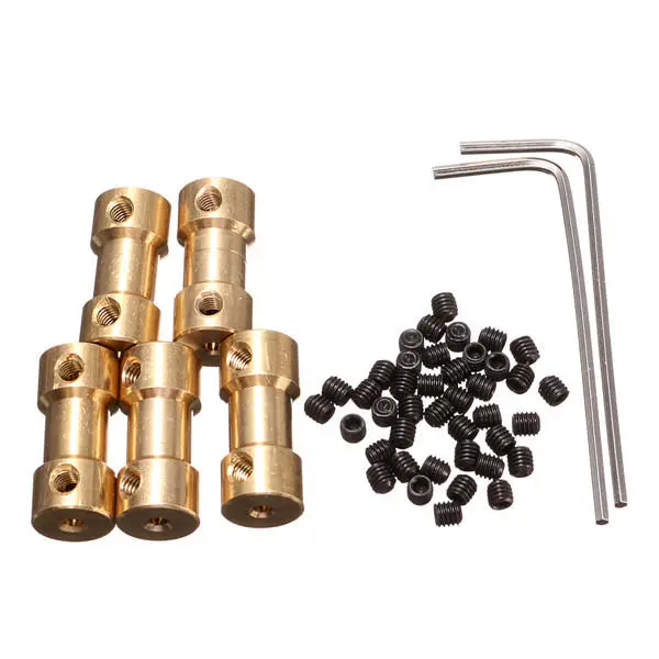 5pcs 9mm Brass Coupling Coupler with Spanner and Screw | Shaft Support - Image 4