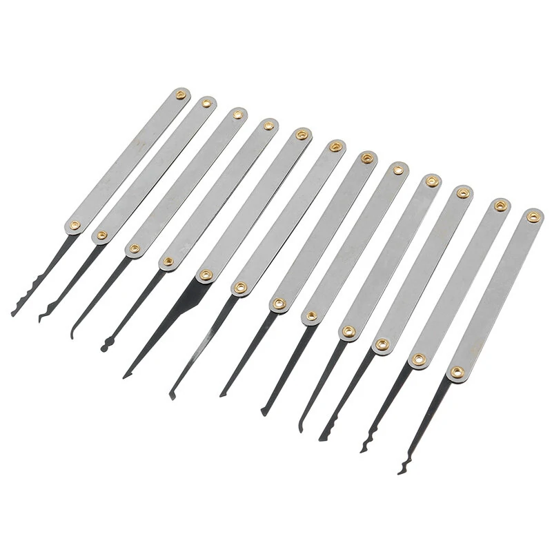 19PCS Locksmith Practice Lock Set - 4 Transparent Padlocks & 15 Tools | Durable Spring Steel | Includes Storage Bag - Image 5