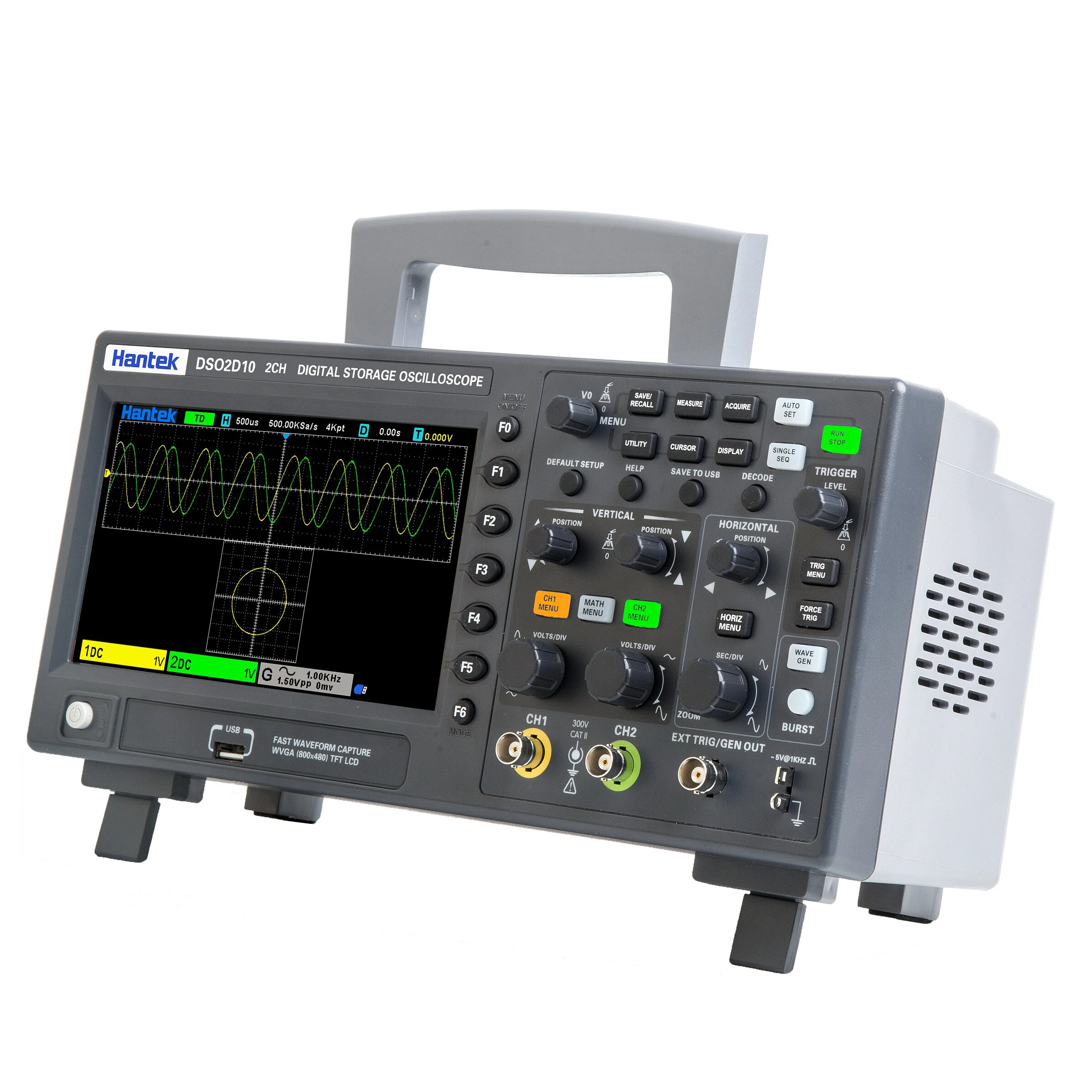 Hantek DSO2D10 Oscilloscope - 100MHz 2CH+1CH | 1GS/s Sampling & AWG Signal Source - Image 4