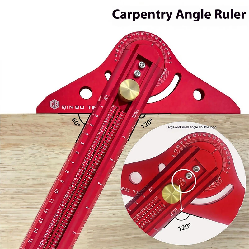 Precision Adjustable Multi-angle T-square Ruler | Woodworking Scriber with Angle Scale - Image 3