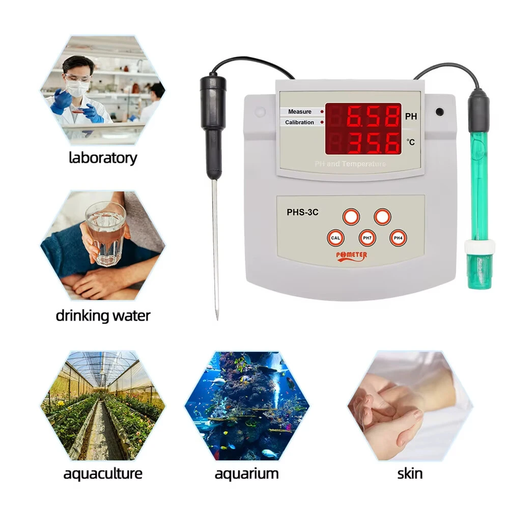 PHS-3C PH Meter | 2-in-1 PH & Temp Tester | 0-14 PH Range Automatic Calibration - Image 5