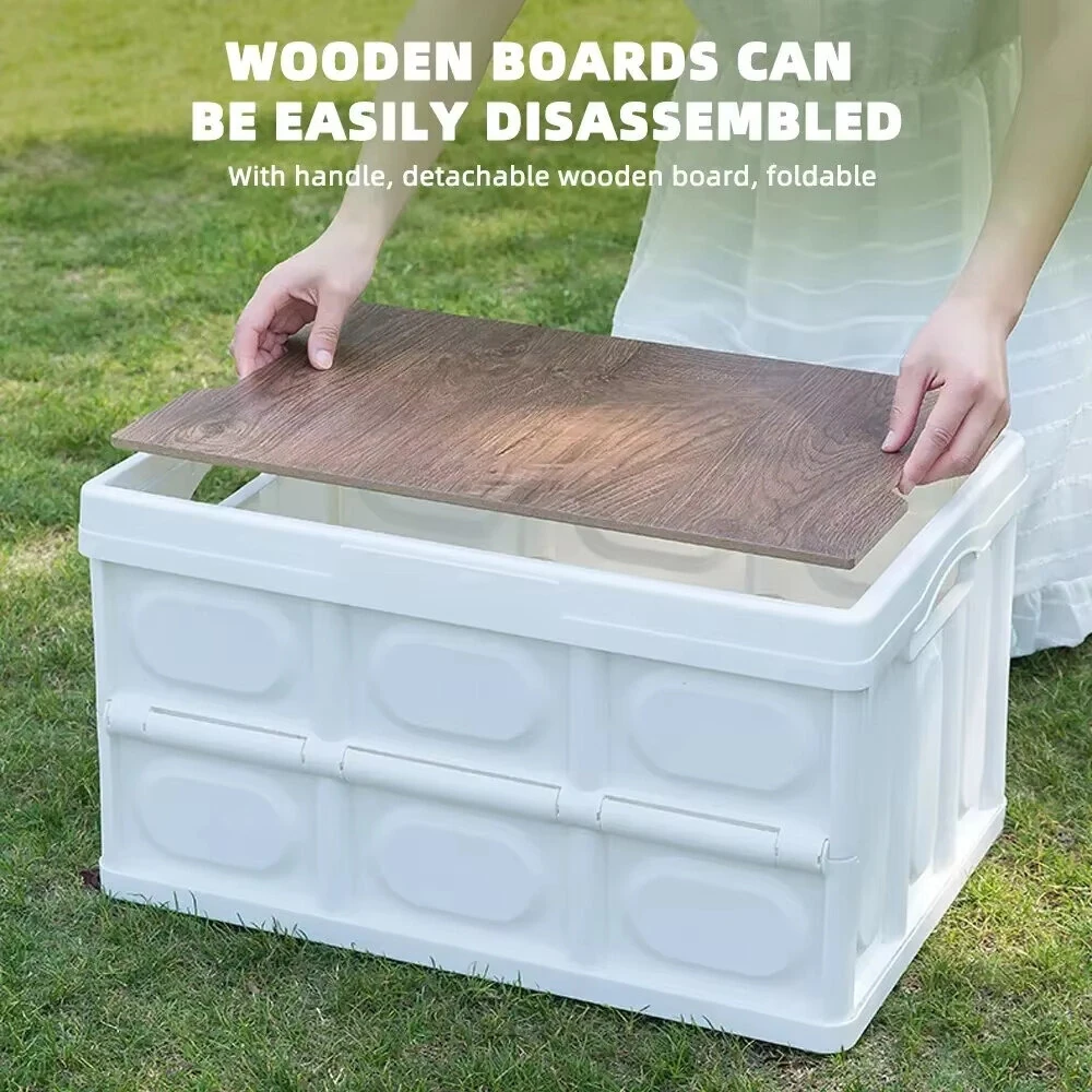 15L Folding Storage Box - White PP Material - Space-Saving Home Office Organization - Image 5