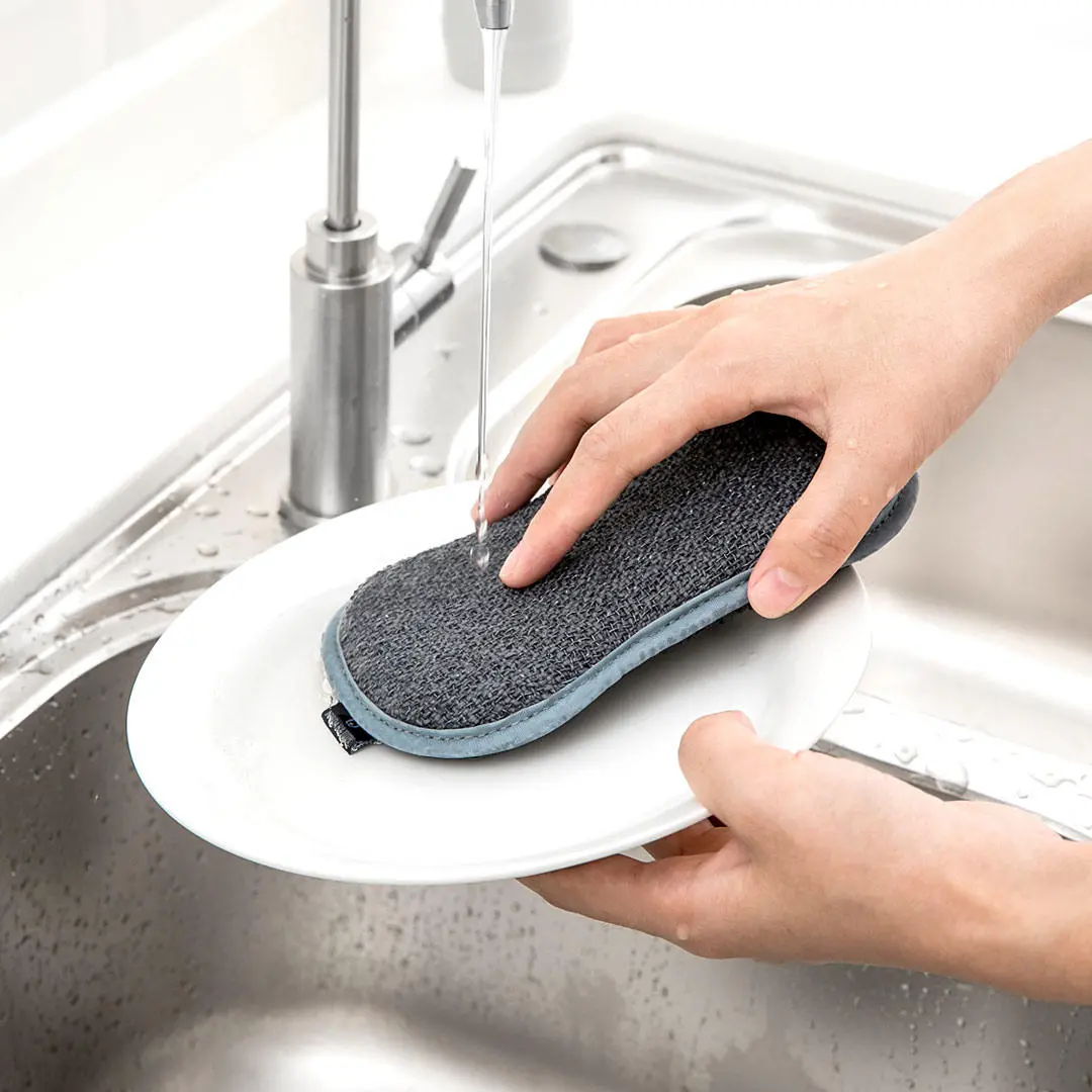 Jordan Judy Double-Sided Dishwashing Brush - 2 Pack Gray Kitchen Cleaning Brushes with Handle - Image 4