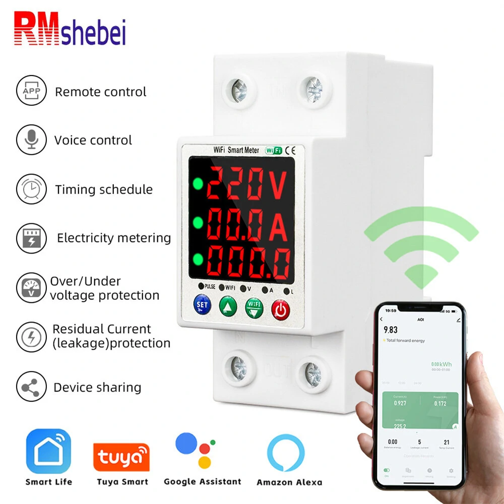Tuya WiFi RMWF-3MA 63A Smart Metering Switch | Triple Display & Remote Control - Image 2