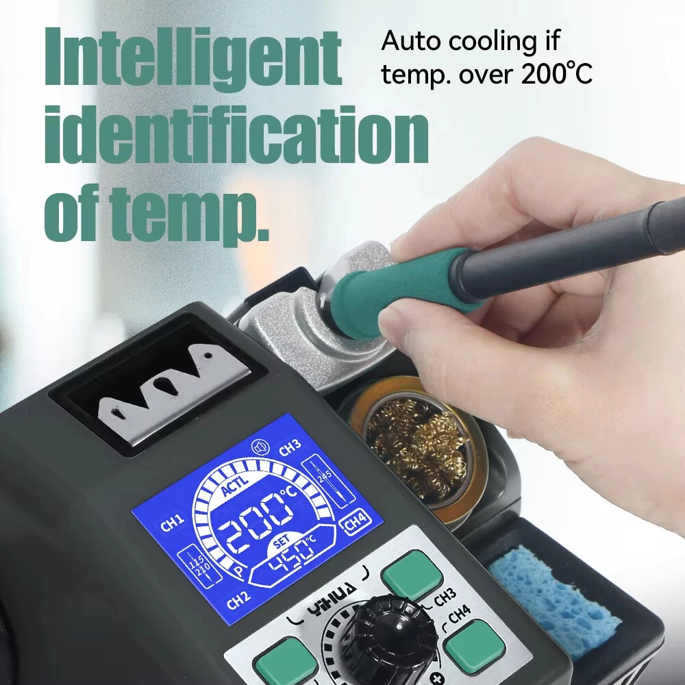 YIHUA 982 Soldering Station - LCD Display | 90°C-450°C Adjustable | C210/C245 Handles - Image 2