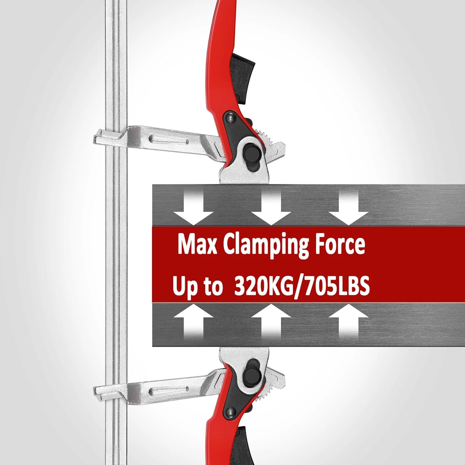 Ratcheting F Clamp Heavy Duty | 705 lbs Clamping Force | 15 3/4 Inch Opening | Black Steel for Welding & Woodworking - Image 4