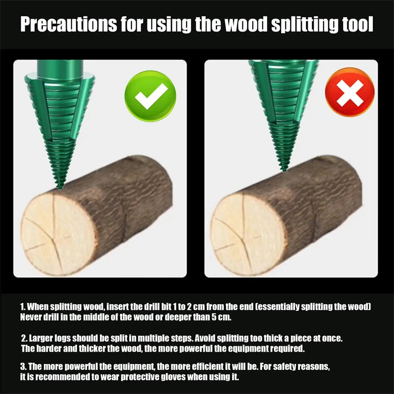 Wood Splitter Drill Bit - Carbon Steel Spiral Design - Fits Electric Hammer - Tree Stump Removal - Image 4