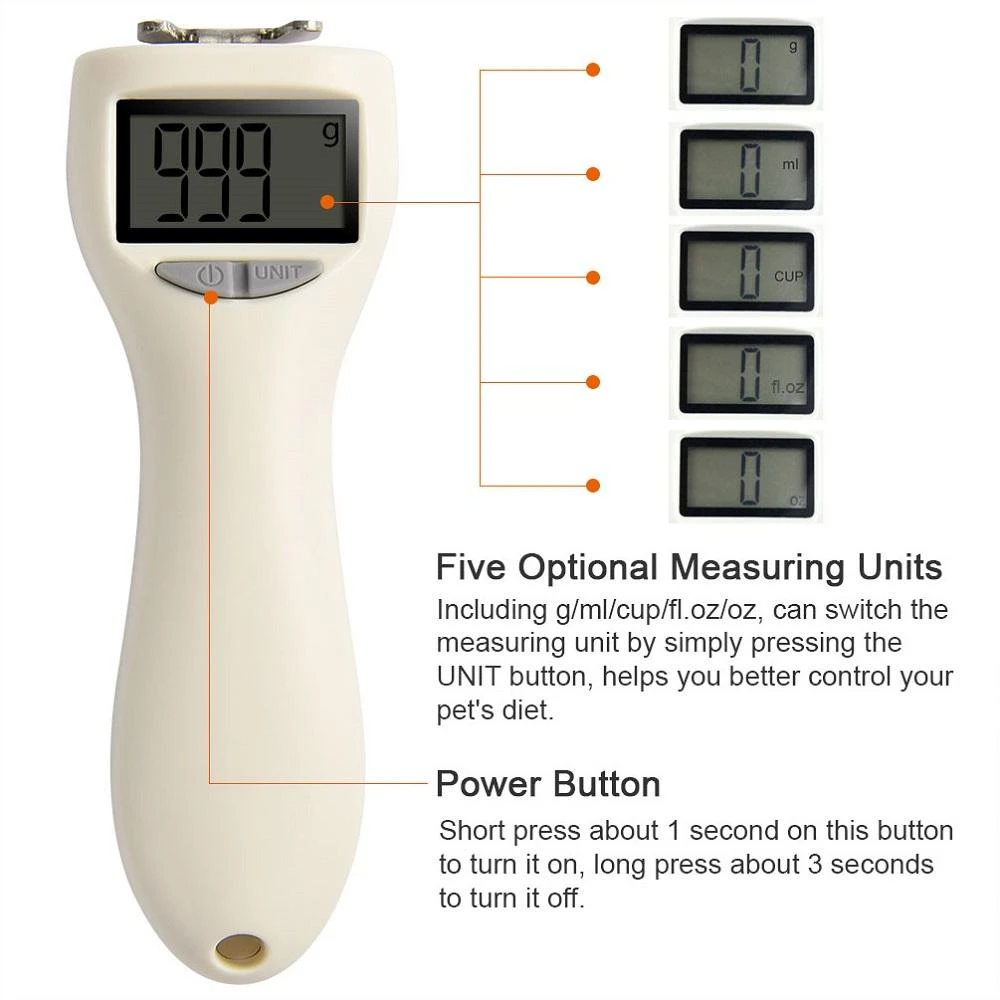 Detachable Pet Food Digital Spoon Scale - Precise Measuring Scoop for Cats & Dogs - Image 4