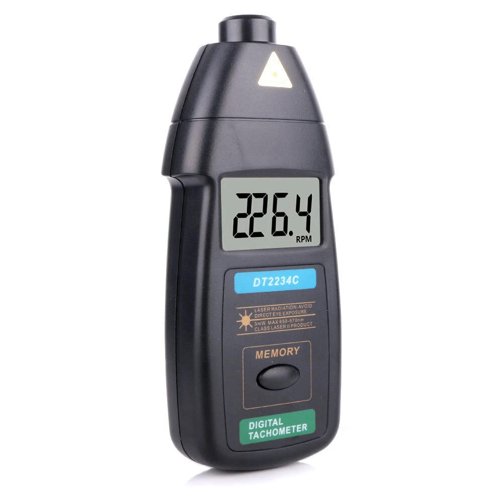 DT2234C Digital Laser Tachometer | Non-Contact RPM Meter 2.5-99999RPM | LCD Display - Image 2