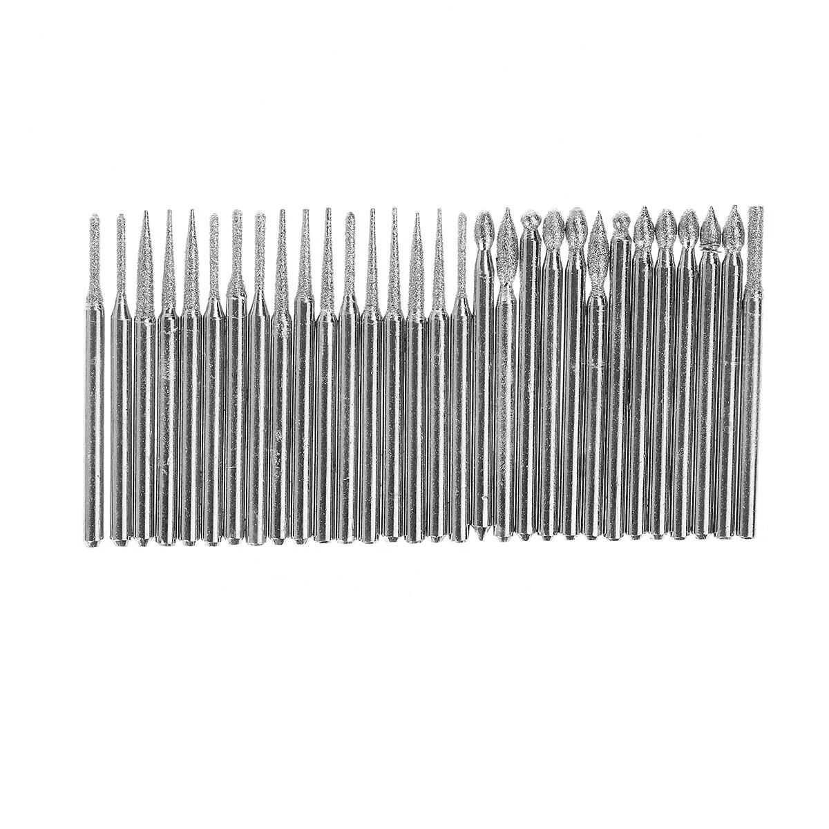 30pcs Diamond Grinding Burr Set - 3mm Shank Needle Point for Engraving Carving Polishing Glass Jade Stone - Image 3