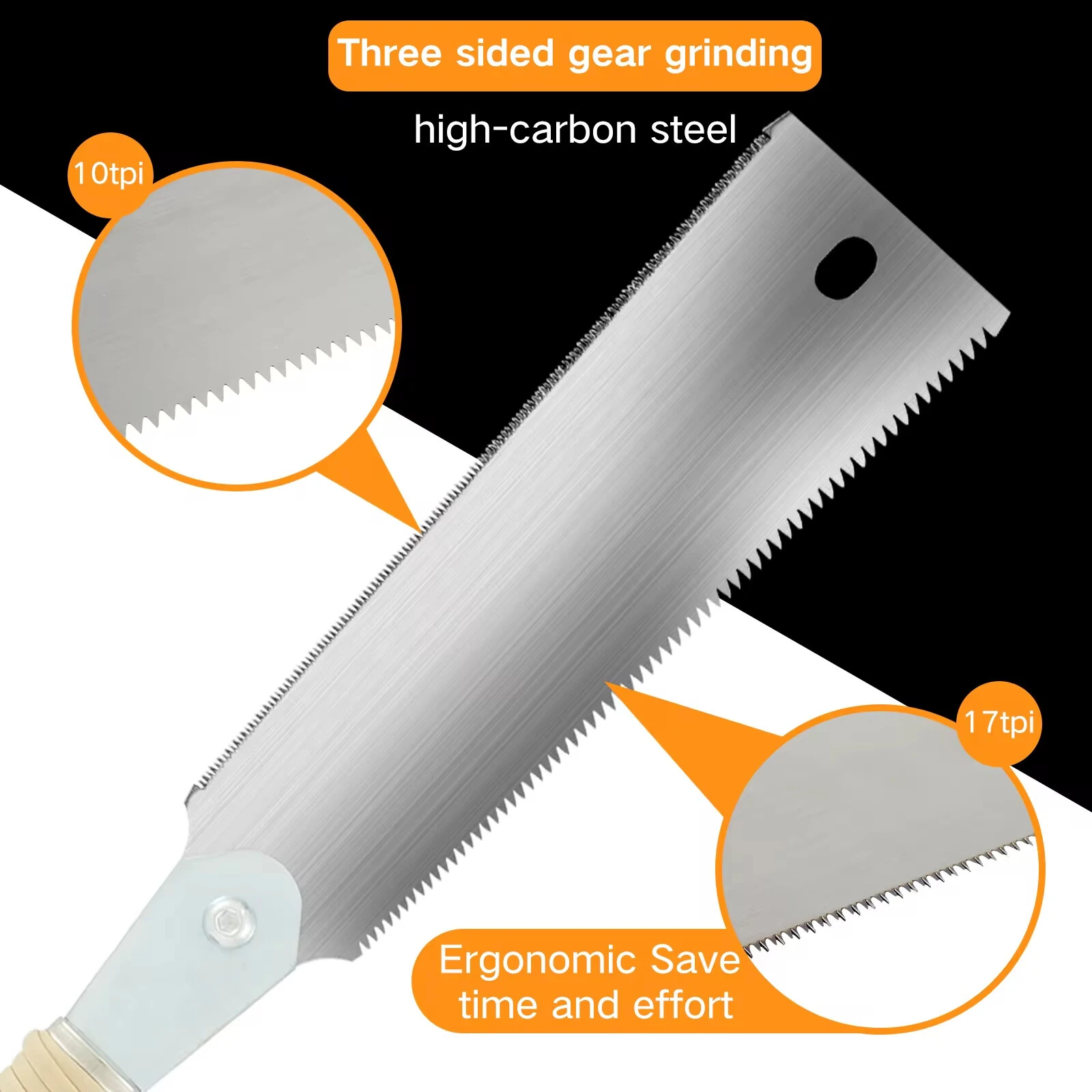 SK5 Japanese Hand Pull Saw - Double Edge 3 Side Grinding Teeth | Flexible Flush Trim Saw for Woodworking - Image 3
