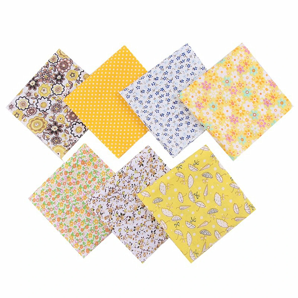 DIY 7PCS Floral Cotton Fabric Bundle for Quilting & Patchwork Sewing Crafts - Image 2