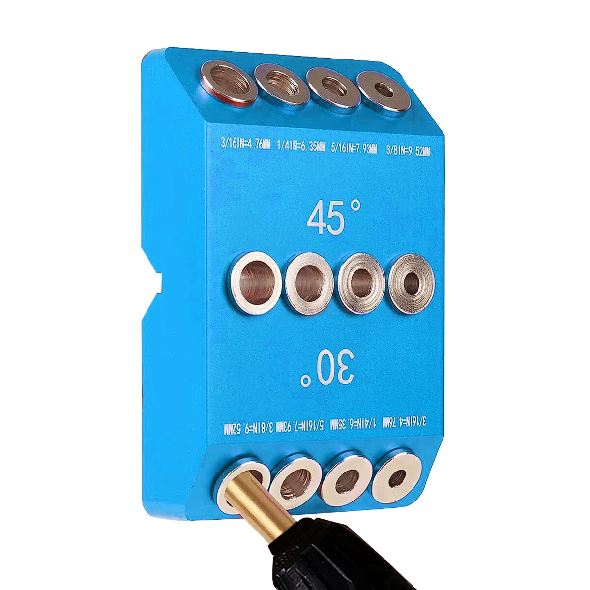 Woodworking Drill Guide Jig - 30 45 90 Degree Angle Tool with 4 Drill Bits - Image 3
