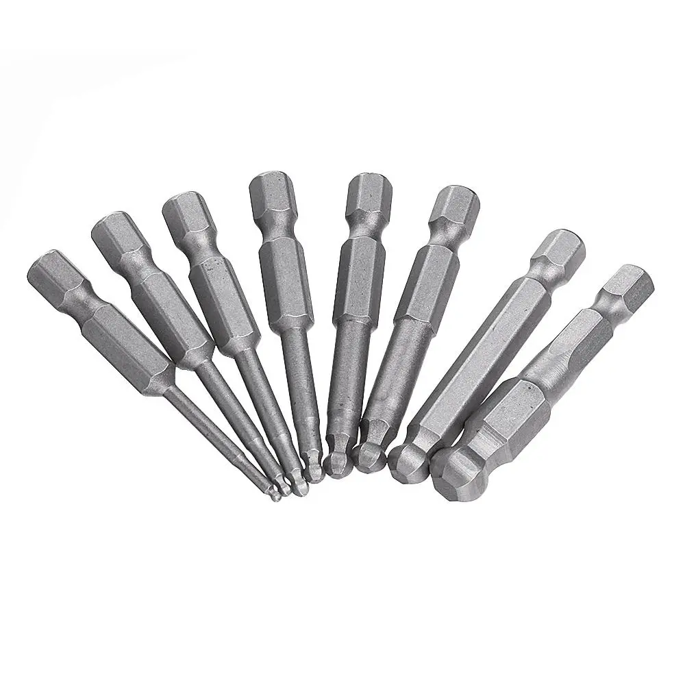 Effetool 8pcs 50mm S2 Magnetic Ball Hex Bits | H1.5-8mm | Screwdriver Set - Image 4