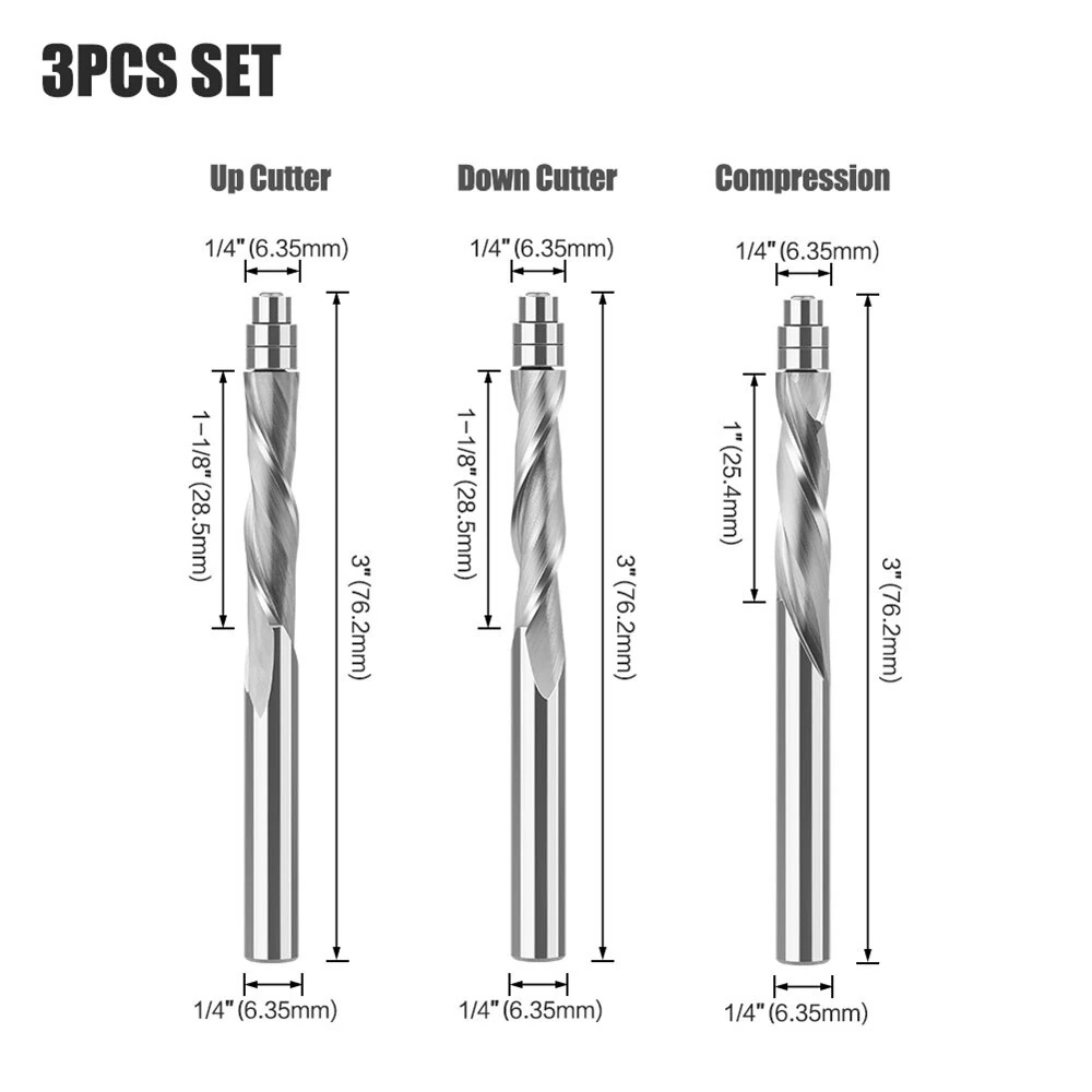 Whiteside Router Bits 1/4-Inch Shank Compression Spiral Bit | Up/Down Cut | 6.35mm Flush Trim - Image 4