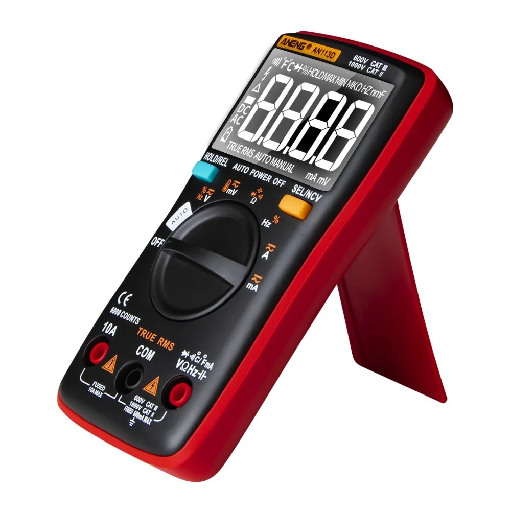ANENG AN113D True-RMS Digital Multimeter - 6000 Counts, Auto-Ranging, Temperature Tester - Image 4
