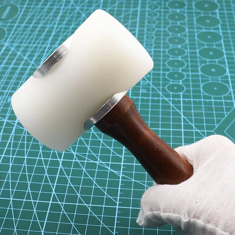 Leathercraft Carving Hammer - Nylon Head & Wooden Handle for Stamping - Image 2