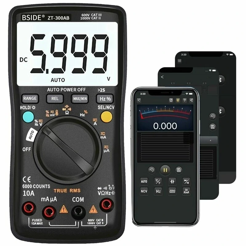 BSIDE ZT-300AB True RMS Digital Multimeter - Wireless Ammeter & Capacitor Tester - Image 2