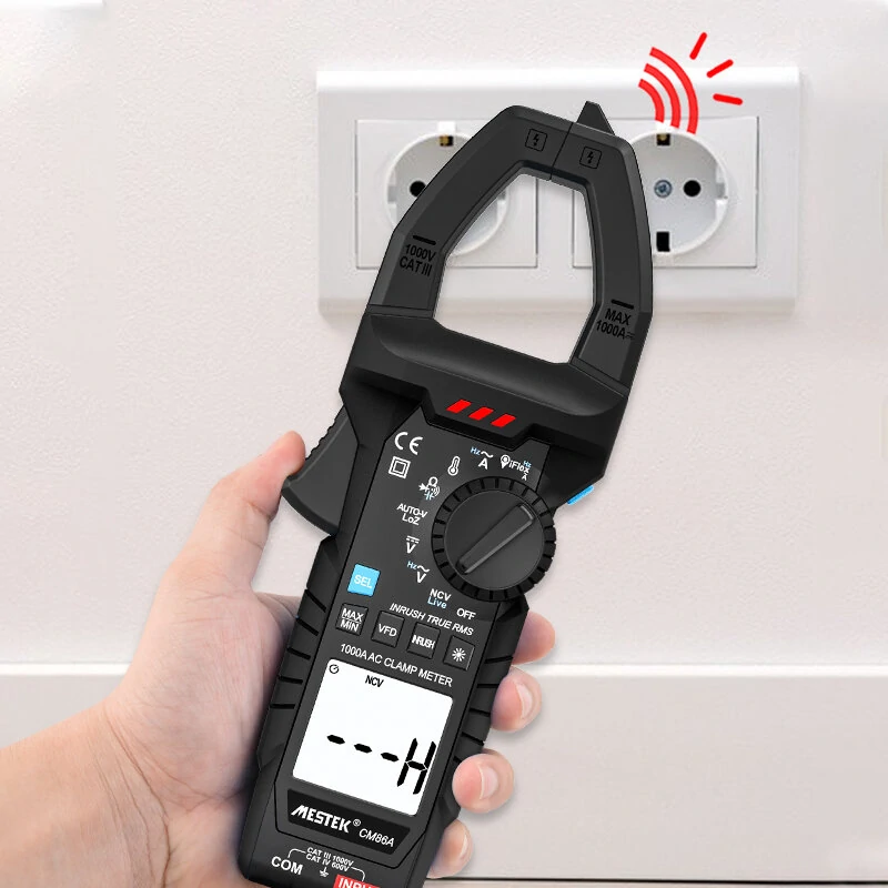 MESTEK CM86A 1000A AC Clamp Meter | Auto-Range, Measures Current Voltage Temperature - Image 5