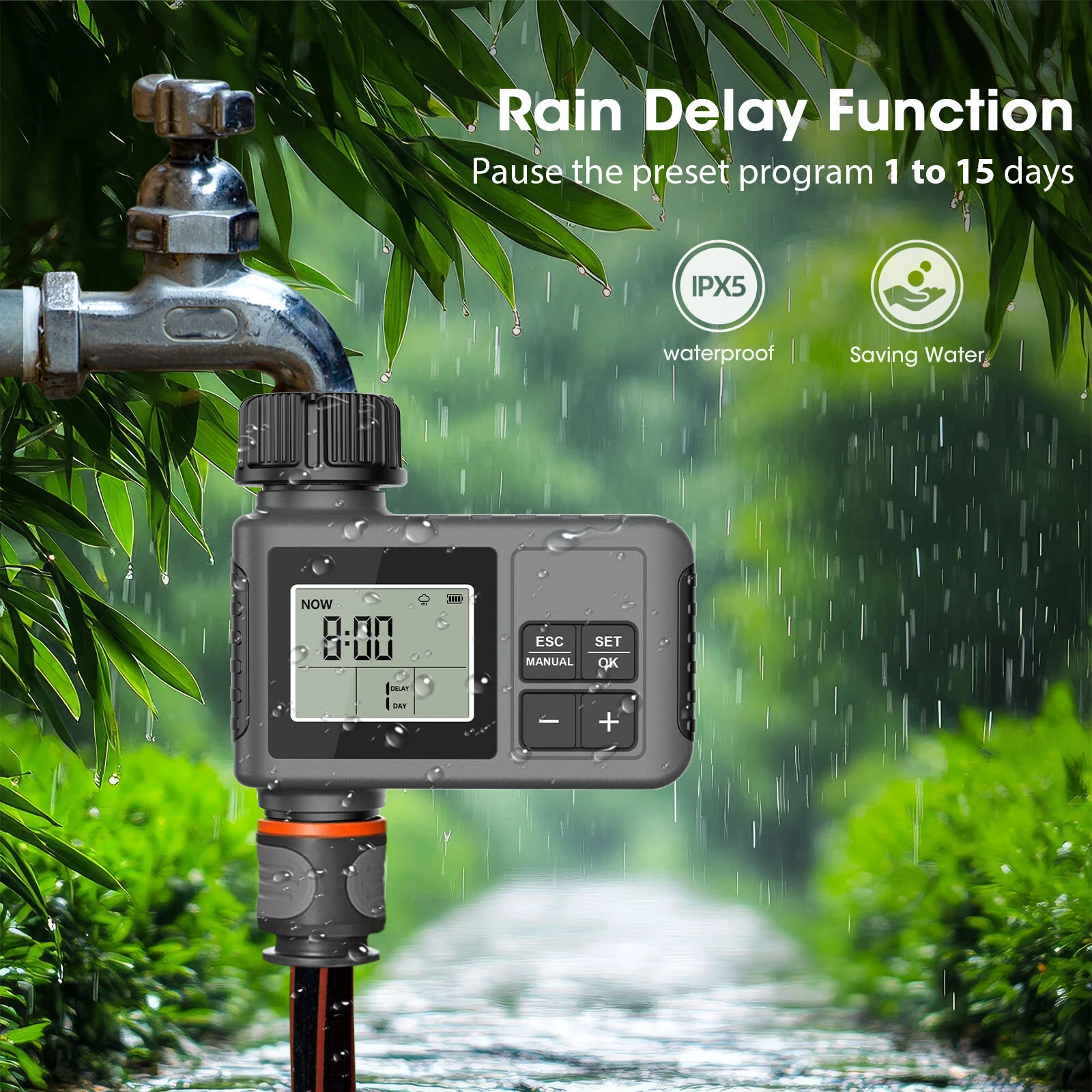 SGW01 Smart Irrigation Timer - Automatic Garden Watering Controller - IP55 Waterproof - Image 5