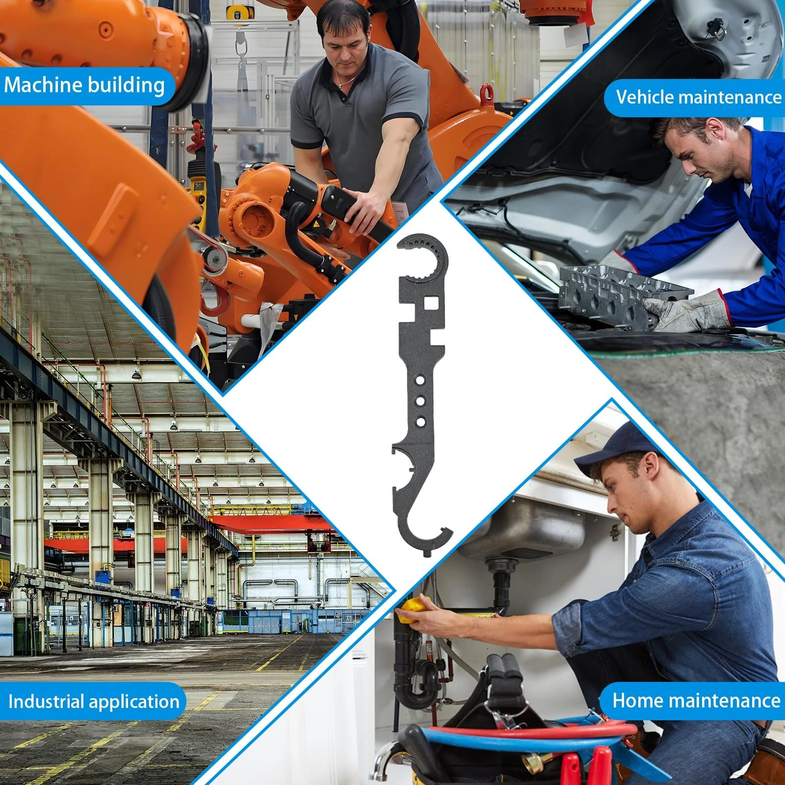Premium Carbon Steel Combination Wrench | Multi-Function Spanner Tool | 12.3 Inch Compact & Portable - Image 5