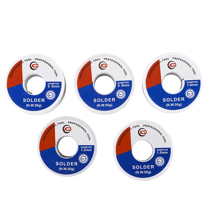 JCD 60/40 Tin Lead Solder Wire - 50G Roll | 2.0% Rosin Core Flux | 0.6-1.5mm - Image 3