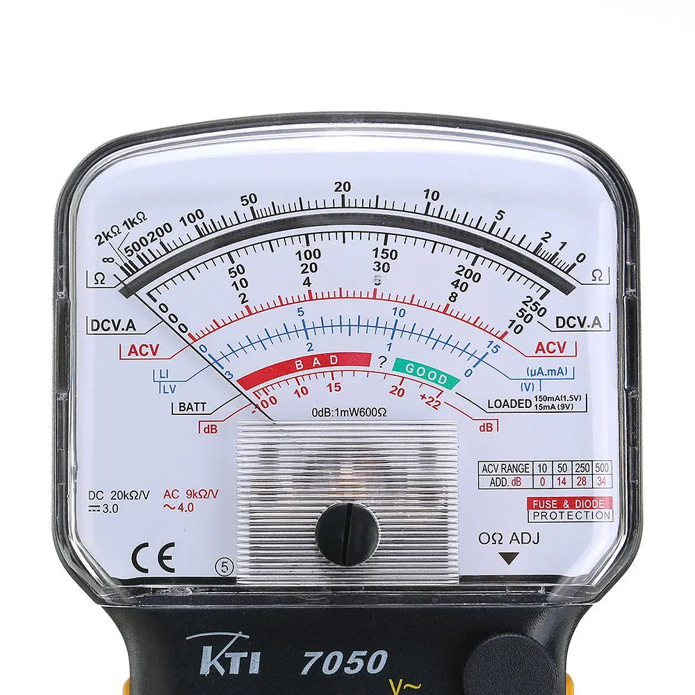 KT7050 Original Analog Multimeter - 50uA Sensitivity | DCV ACV DCA &Omega; Continuity Buzzer - Image 3