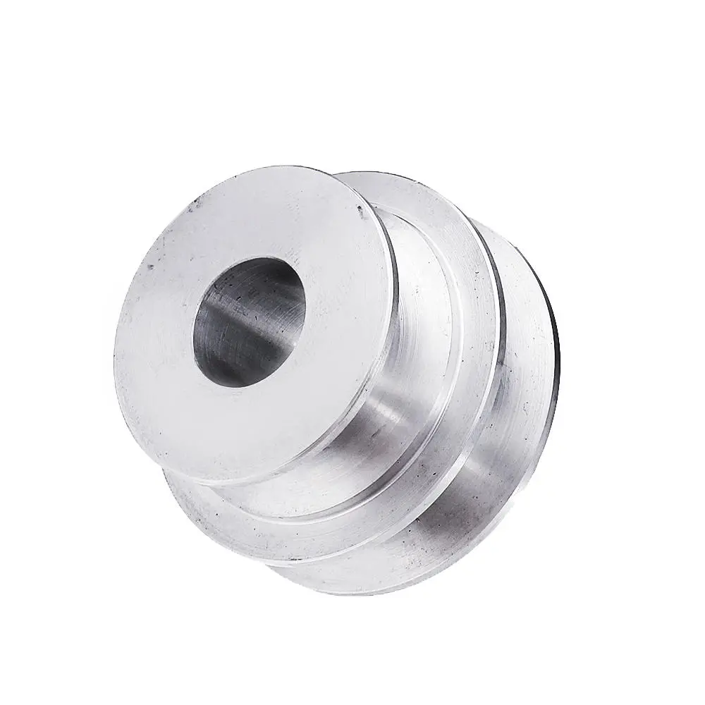 Aluminum Alloy 40/50mm Double Groove V-Pulley Wheel | Fixed Bore for 10MM Belt - Image 3