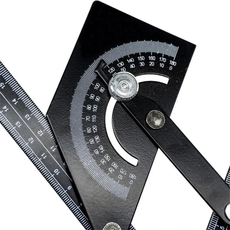 Universal Protractor Angle Ruler 0-180° | Aluminum Alloy Precision ±0.3 | 230x500mm Woodworking Measuring Tool - Image 5