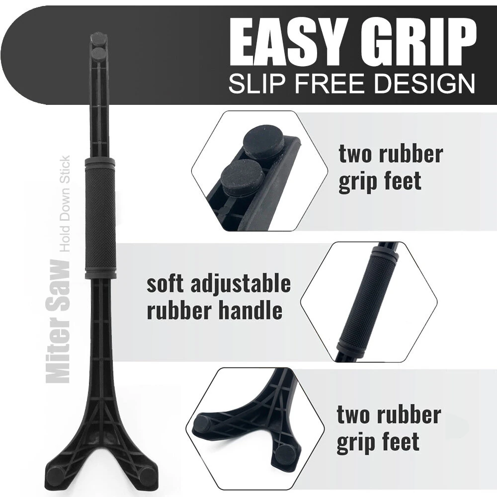 Miter Saw Hold Down Stick - 18 Inch Safety Tool with Rubber Grip & Feet - Image 3