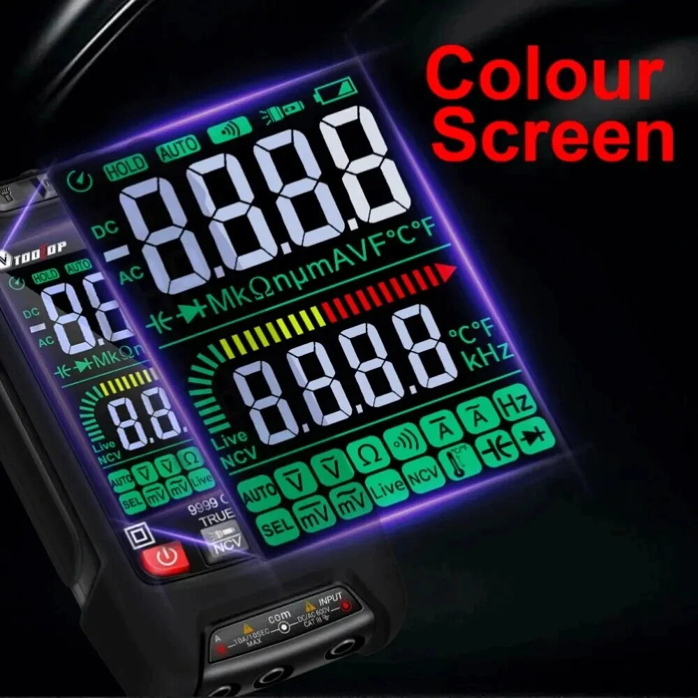 AV TOOLTOP ET8135 True RMS Multimeter | 9999 Counts, Auto-Range, NCV & Temperature - Image 3