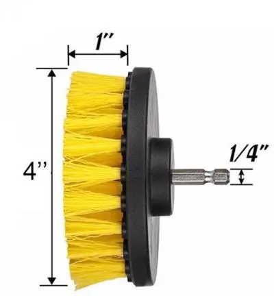 Bristle Electric Drill Brush - 2 Inch Green & 4 Inch Yellow for Dust Removal - Image 5