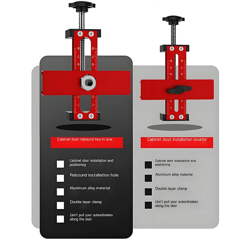 Adjustable Cabinet Door Jig - Aluminum Alloy 2-in-1 Tool for 0-75mm Thickness - Image 4