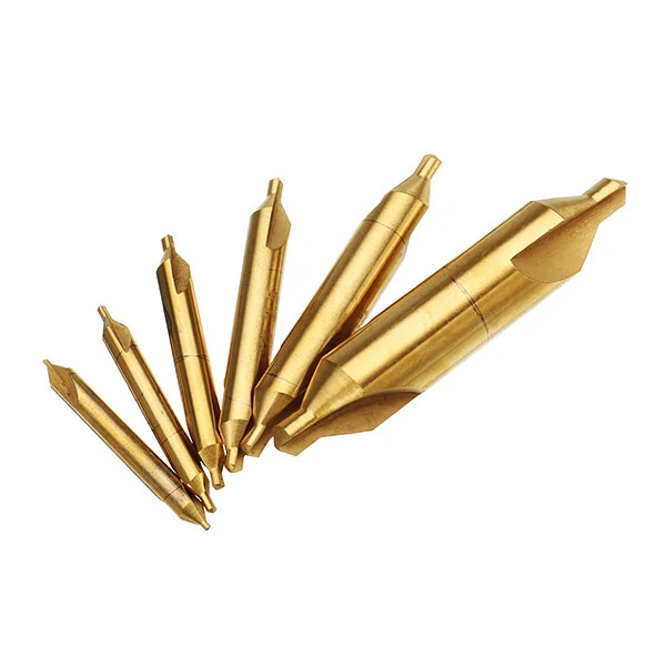 Drillpro 6pcs HSS Titanium Center Drill Bits Set | 60 Degree 1-5mm - Image 4