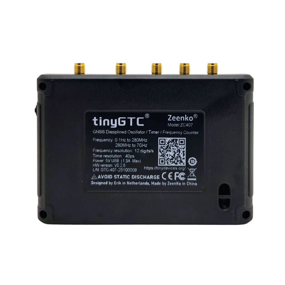 tinyGTC ZC407 High Precision Frequency Counter | 40ps Resolution & GNSS Disciplined Oscillator | 4 Inch Touchscreen - Image 4