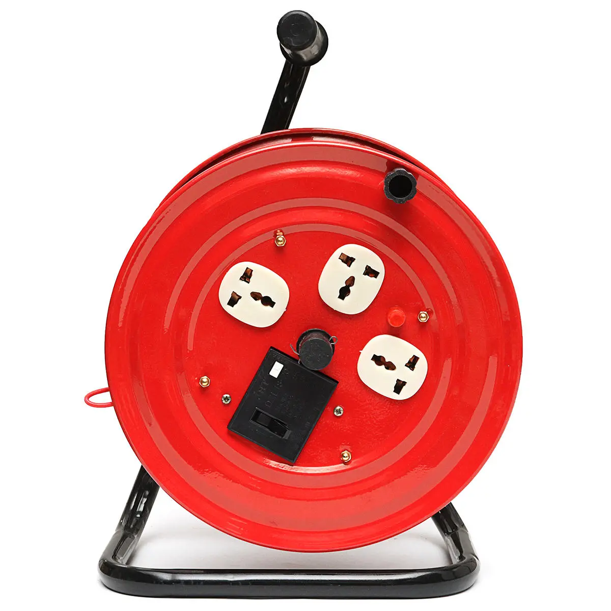 220V Heavy Duty Extension Cord Reel - 3 Plug Multi-Outlet with Wind-Up Storage - Image 2