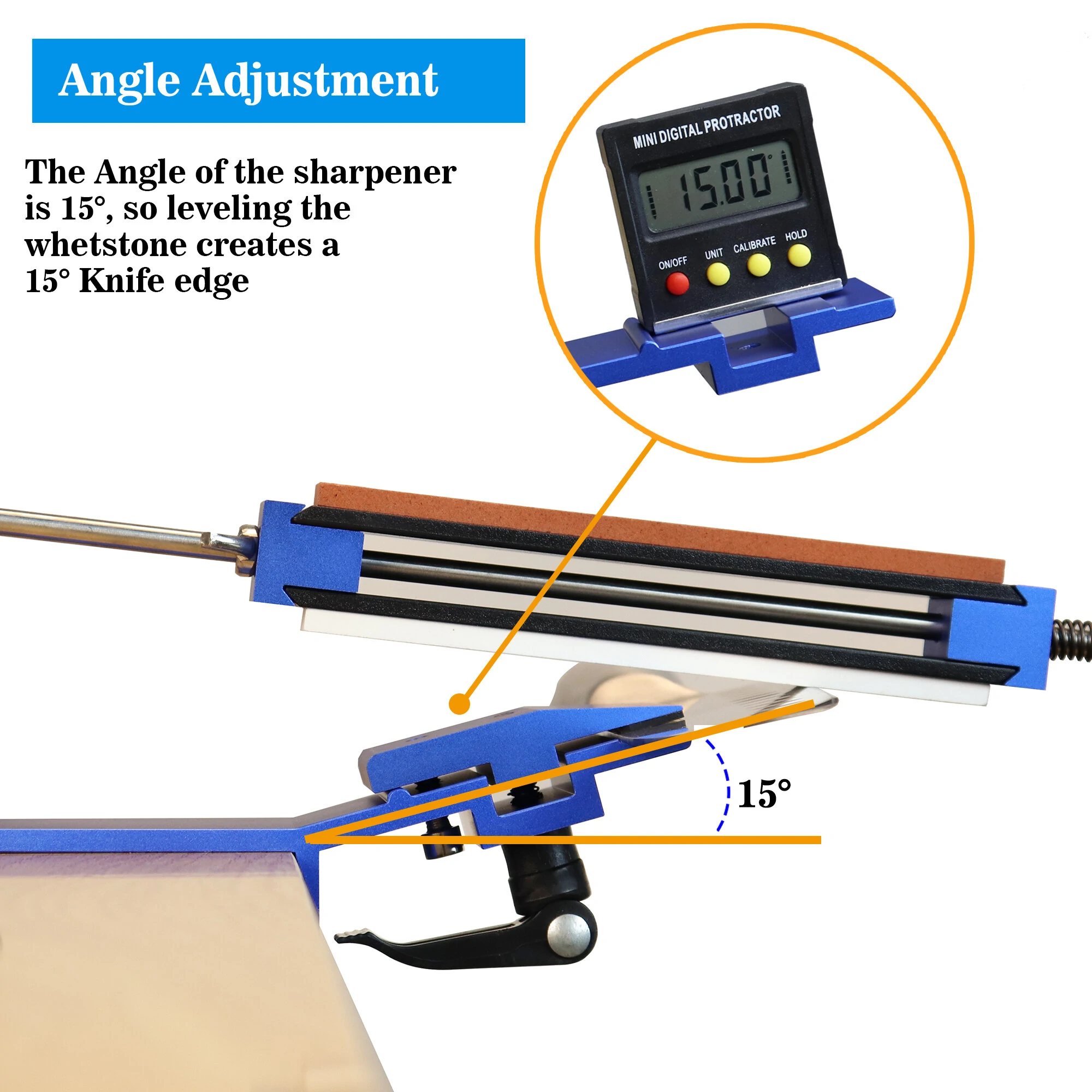 Portable Cutter Sharpener System - Fix-Angle Whetstone Grinder with Stones - Image 3