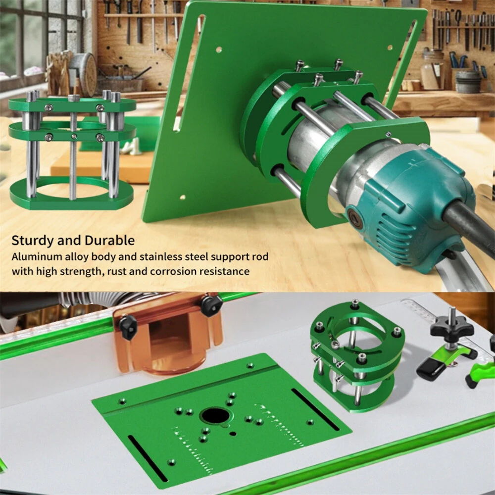 Aluminum Router Lift Kit - Manual Lifting for 65mm Motors | 240x200mm Plate - Image 5