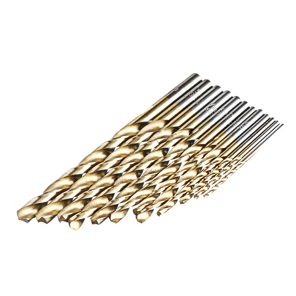 13Pcs HSS Drill Bit Set - Titanium Coating 1/16-1/4 Quick Change Twist Drill - Image 4