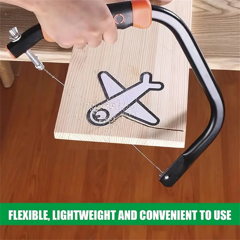 Coping Saw | 12-Inch Hand Saw with 10 Blades - 360° Cutting for Wood, Plastic, Metal - Image 5