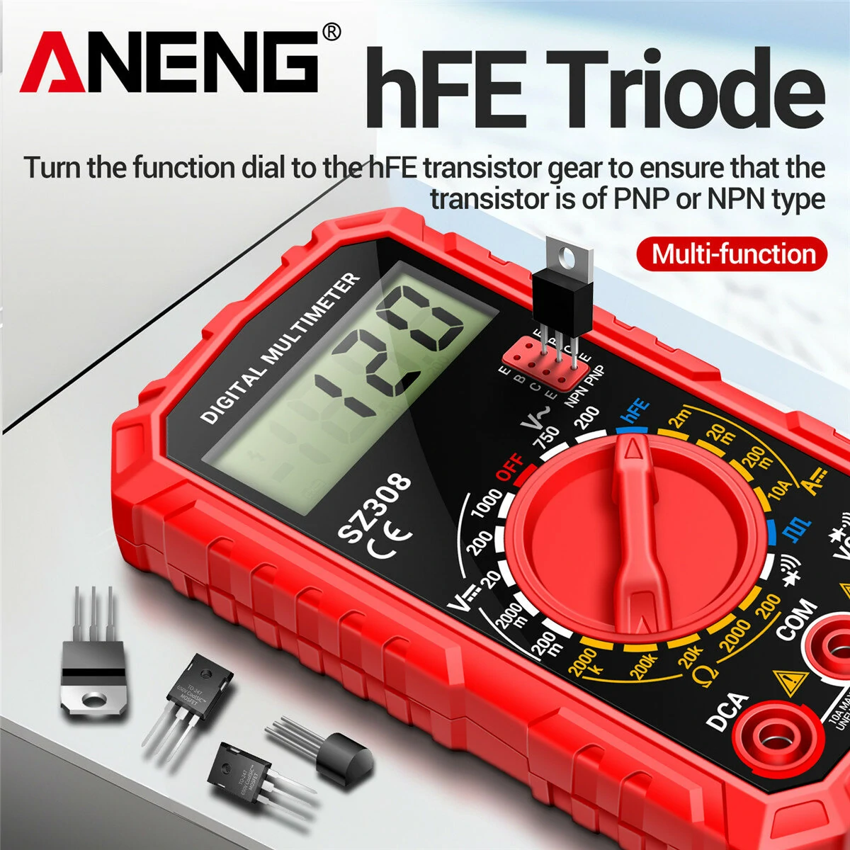 ANENG Professional Digital Multimeter | High Precision AC/DC Voltage Tester | Low Battery Indicator - Image 3