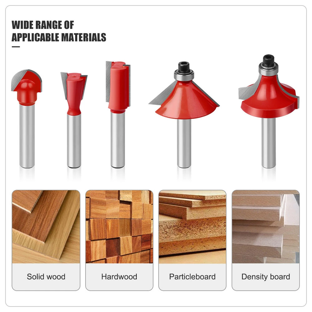 YG8 Tungsten Steel Router Bit Set - 15PCS Woodworking Milling Cutters | Heat-Resistant Coating | Multiple Shank Sizes - Image 2