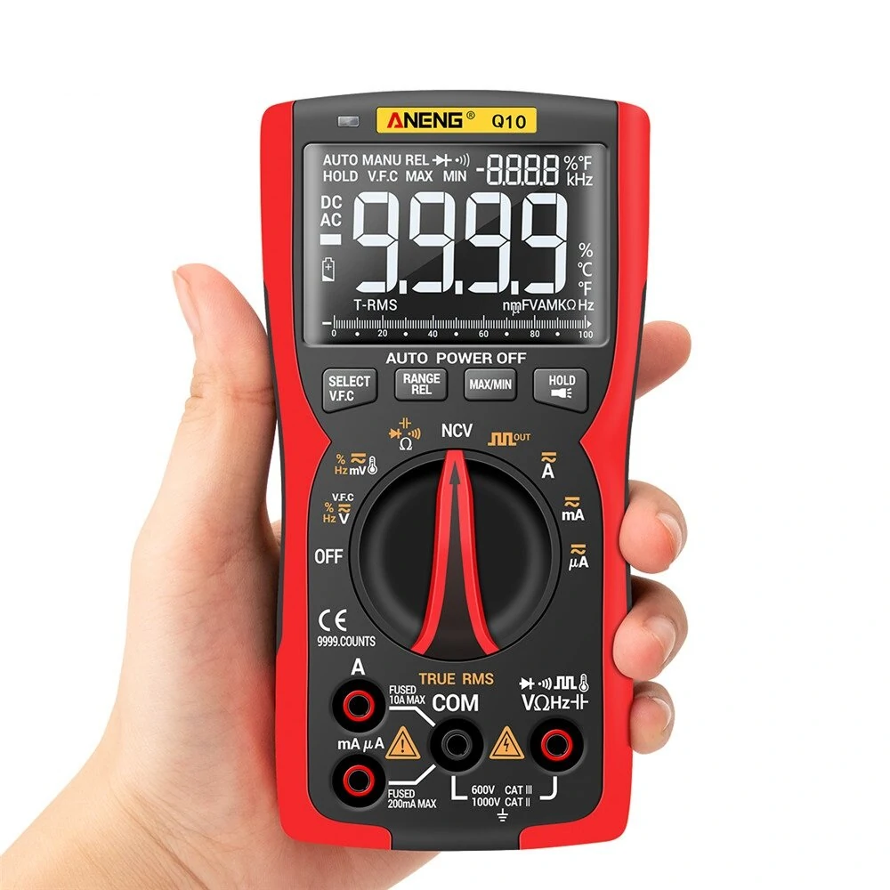 ANENG Q10 Digital Multimeter - True RMS 9999 Count | NCV & Transistor Tester - Image 2