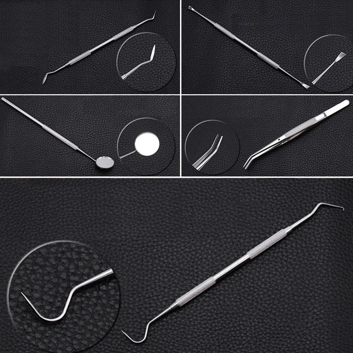 Stainless Steel Dental Tools Kit - 5 Piece Dentist Teeth Clean Hygiene Set - Image 4