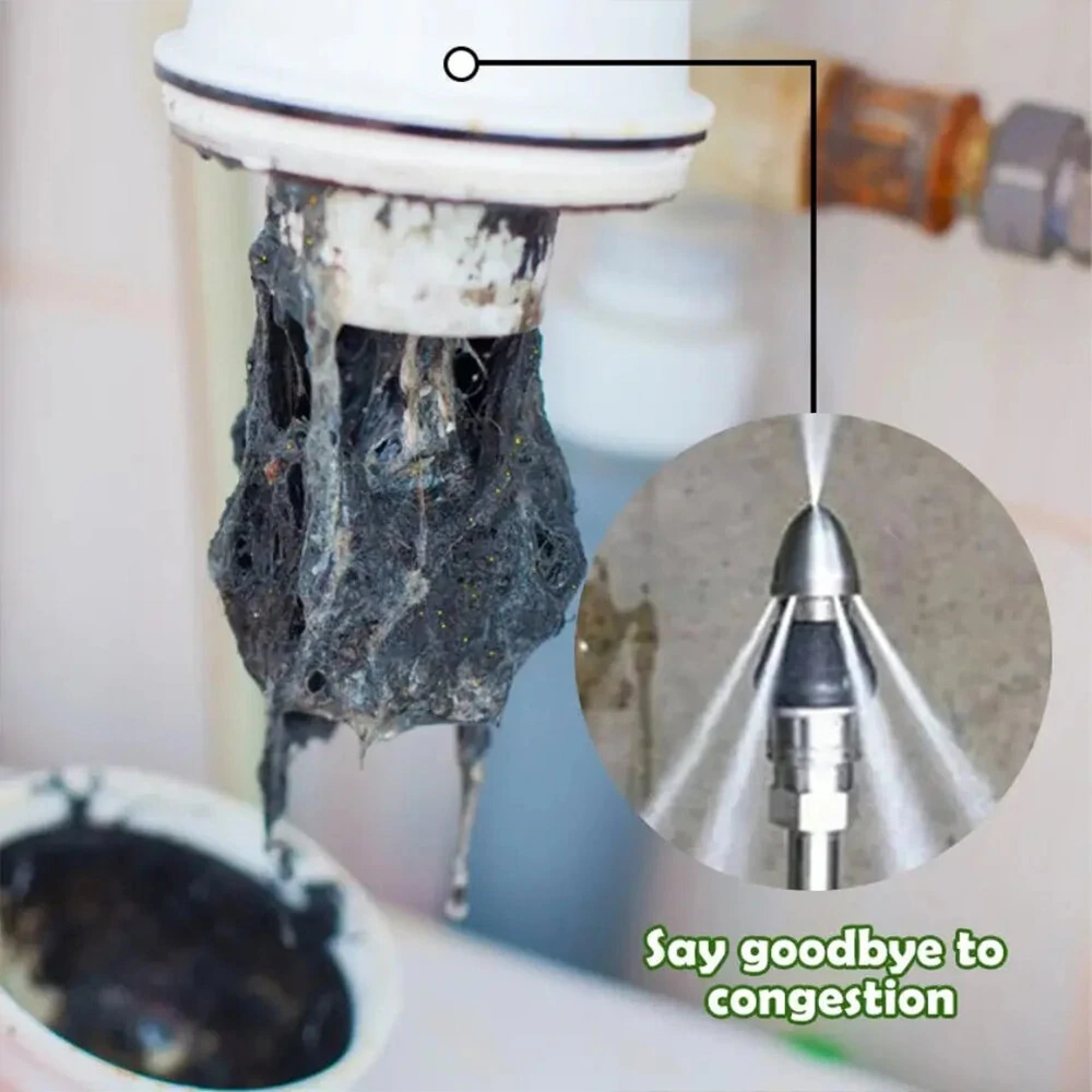 3/8 1/4 Quick Connect High Pressure Washer Nozzle | Sewer & Drain Pipe Cleaner - Image 5