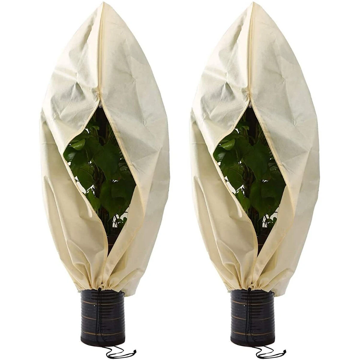 Gardening Plant Frost Cover - Drawstring Design, Breathable Antifreeze Protection - Image 3