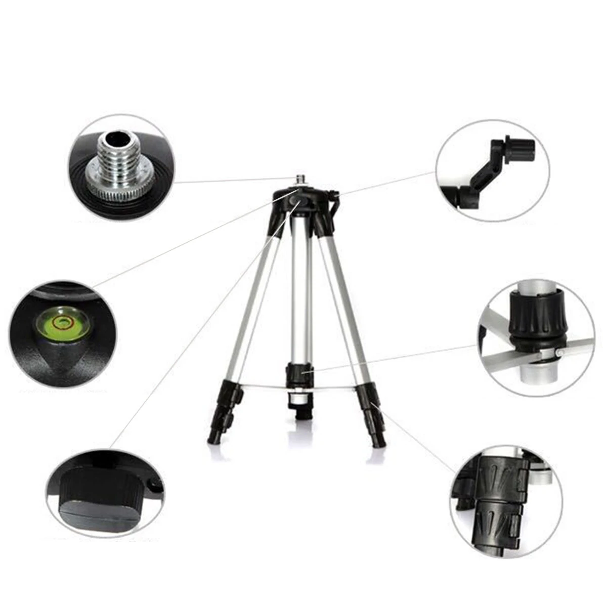 Adjustable Aluminium Tripod for Laser Level - 100/120/150cm Contractor Base - Image 4